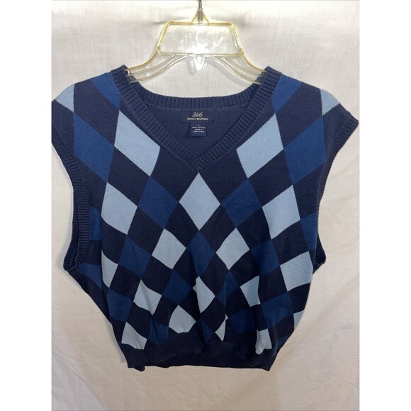 Brooks Brothers 346 Men’s Sweater Vest Size Large Blue Argyle Golf Athleisure - Picture 1 of 12